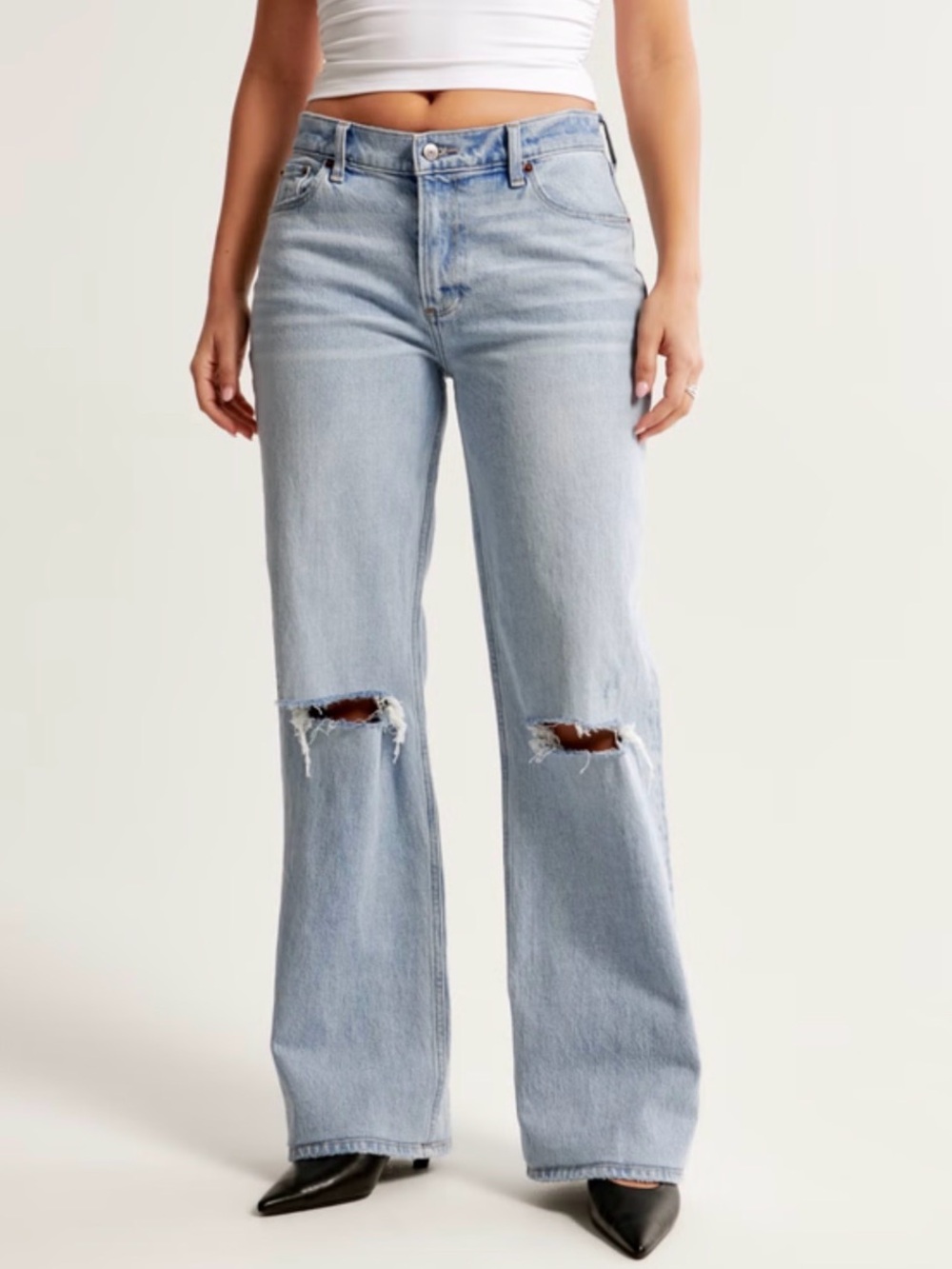 Abercrombie & Fitch The Baggy Low Rise Curve Love Jeans Womens 26 US 2 LONG